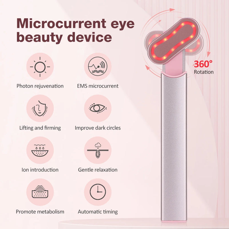 EMS Microcurrent Face Lifting Device Red Light Facial Wand Eye Neck Massager Skin Tightening anti Wrinkle Skin Care Beauty Tool