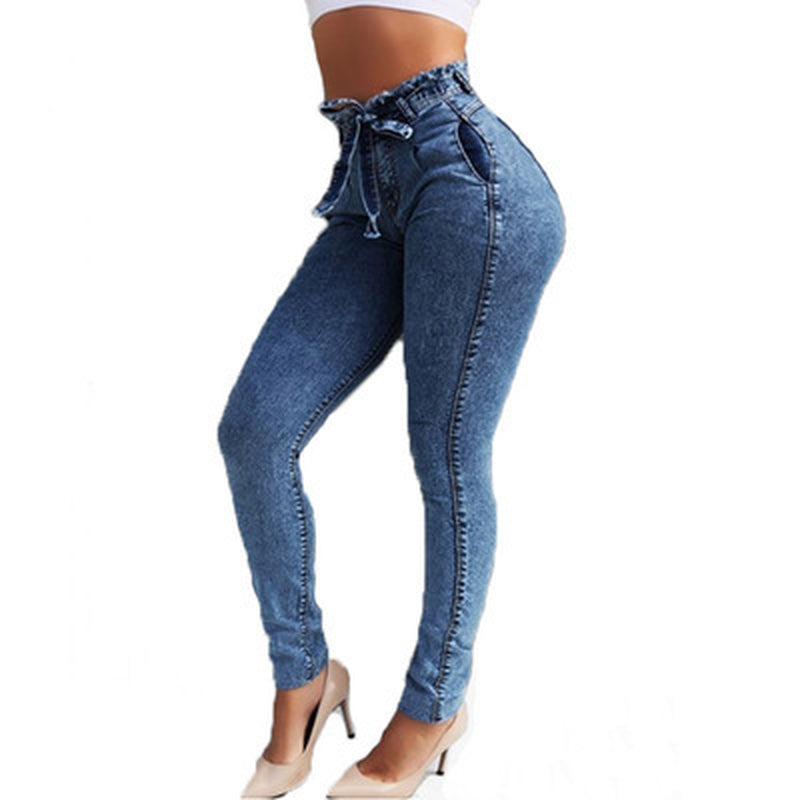 Curvy Fitted Fringed Jeans