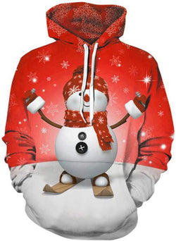 Unisex Christmas Hoodie Sweatshirts Casual Printed Kangroo Pocket Pullover