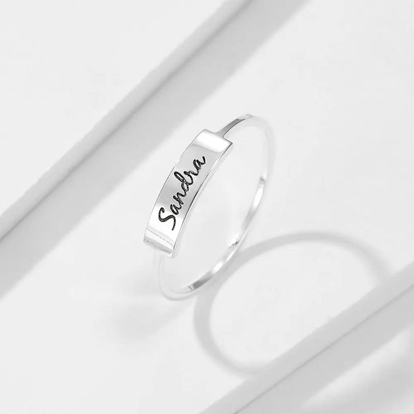 Full Silver Name-1 Ring - Silver Ring