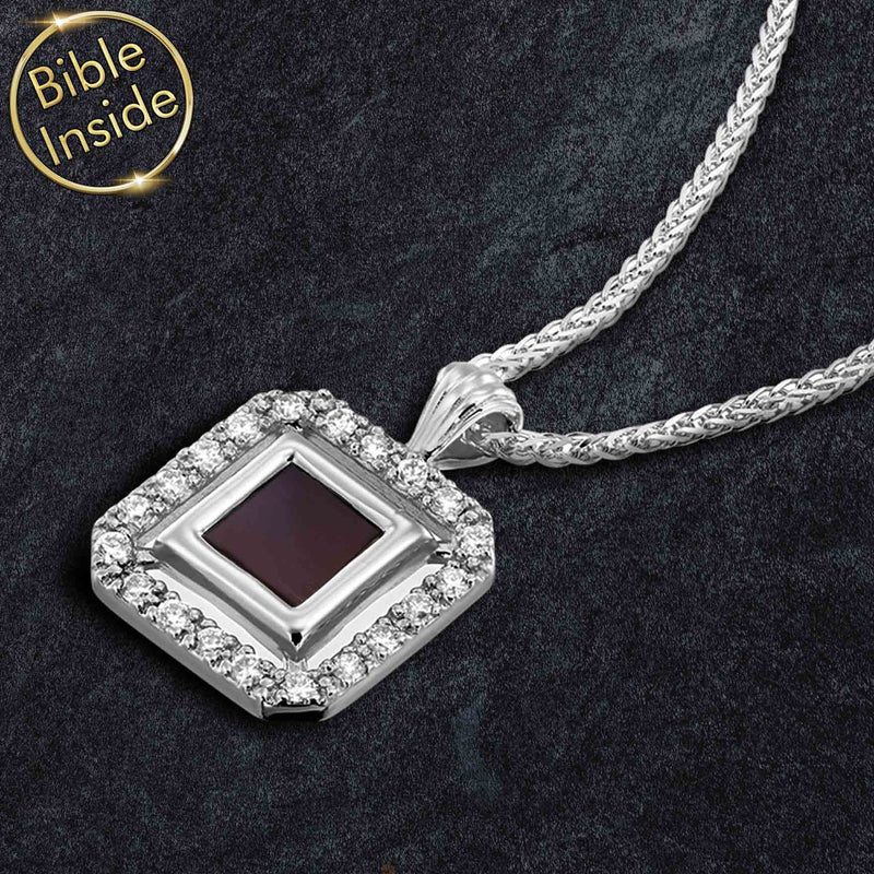 Christian Necklace with the Nano Bible - Royal Frame Necklace