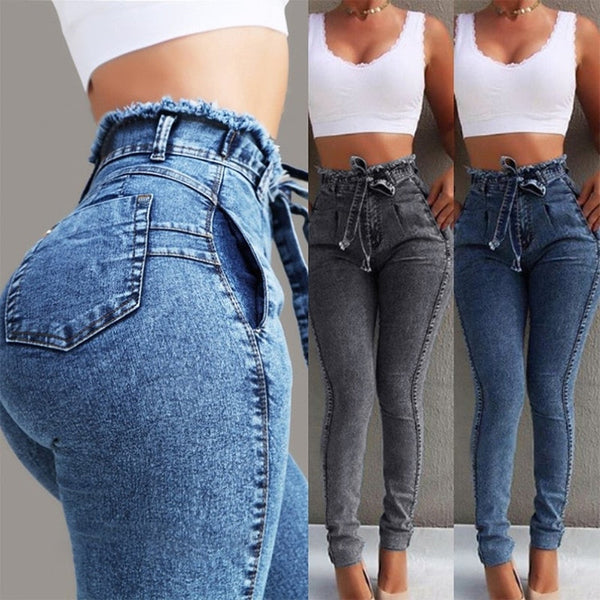 Curvy Fitted Fringed Jeans