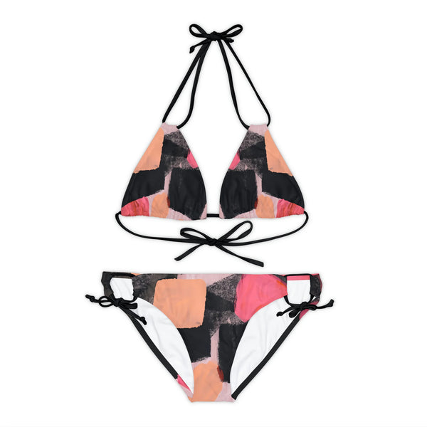 Two-Piece Swimsuit Strappy Bikini Set Mini Art and Design by Queennoble